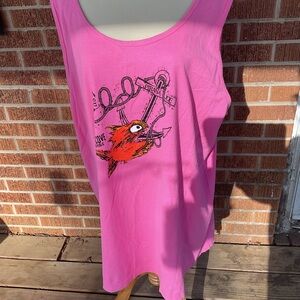 PIRANA JOE Pink Graphic Tank 2XL Beachy theme 50” x30”